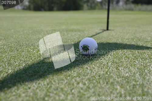 Image of Golf ball on golf green