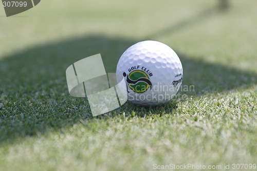 Image of Golf ball on golf green
