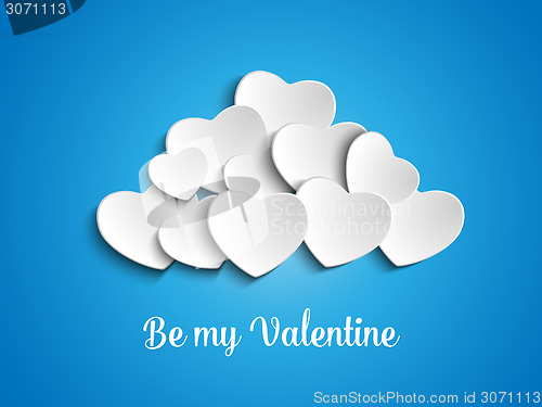 Image of Valentine Day Heart Clouds in the Sky