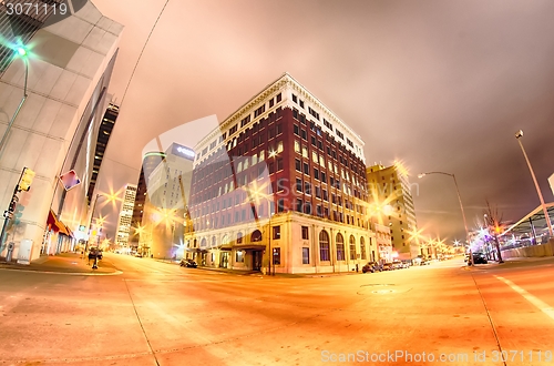 Image of tulsa city skyline around downtown streets