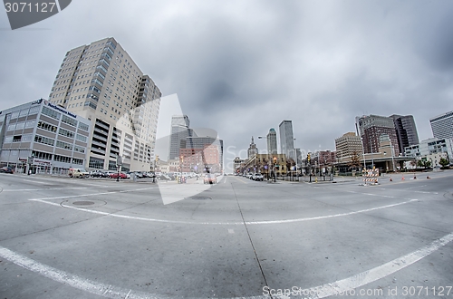 Image of tulsa city skyline around downtown streets