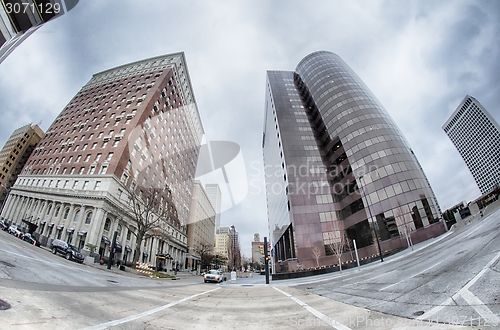 Image of tulsa city skyline around downtown streets