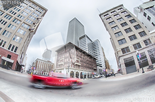 Image of tulsa city skyline around downtown streets