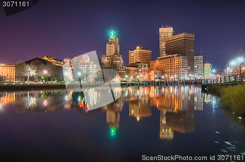 Image of providence Rhode Island from the far side of the waterfront