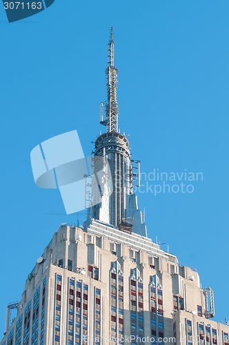 Image of New York City Manhattan midtown aerial panorama view with skyscr