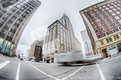 Image of tulsa city skyline around downtown streets