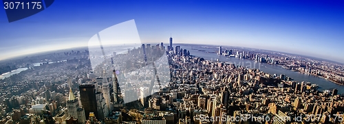 Image of new york city manhattan skyline aerial