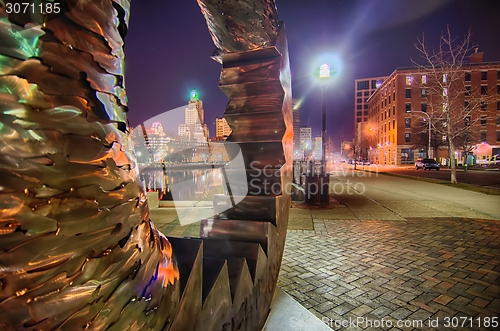 Image of providence Rhode Island from the far side of the waterfront