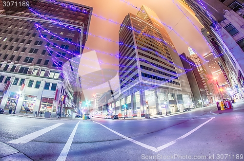 Image of tulsa city skyline around downtown streets