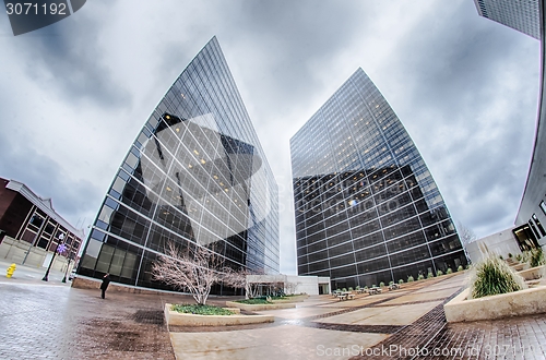 Image of tulsa city skyline around downtown streets