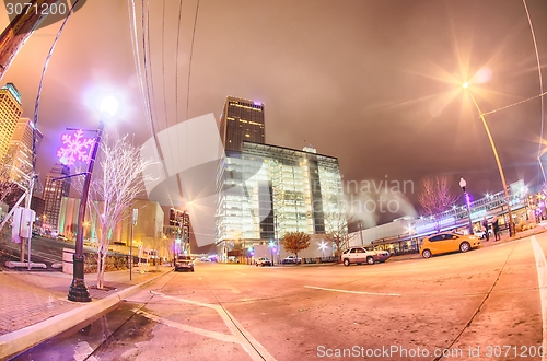 Image of tulsa city skyline around downtown streets