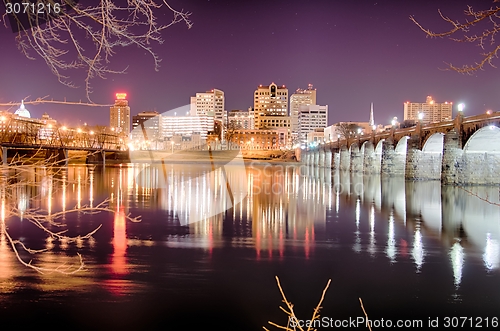 Image of harrisburg pennsylvania skyline at night