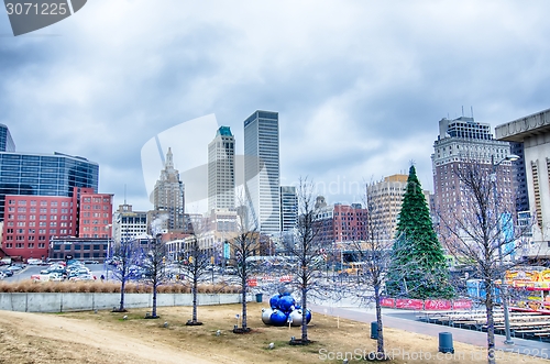 Image of tulsa city skyline around downtown streets