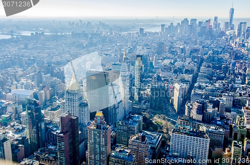 Image of new york city manhattan skyline aerial