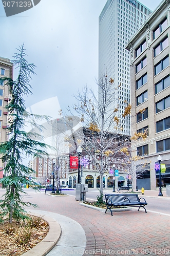 Image of tulsa city skyline around downtown streets