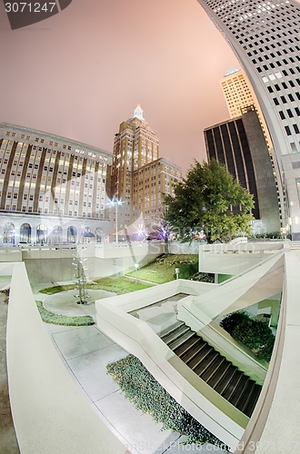 Image of tulsa city skyline around downtown streets