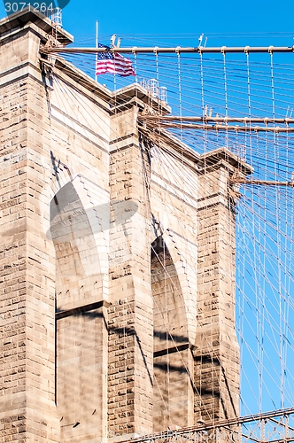 Image of brooklyn bridge and new york city manhattan skyline