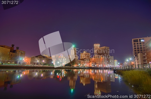 Image of providence Rhode Island from the far side of the waterfront