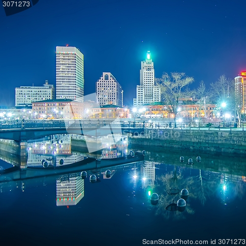 Image of providence Rhode Island from the far side of the waterfront