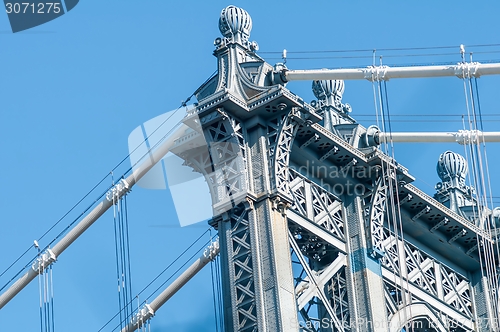 Image of new york city manhattan bridge and skyline