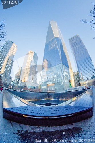 Image of NEW YORK - Dec 26: scenery near World Trade Center in New York C