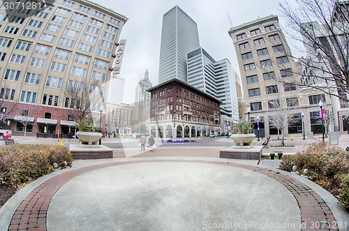 Image of tulsa city skyline around downtown streets