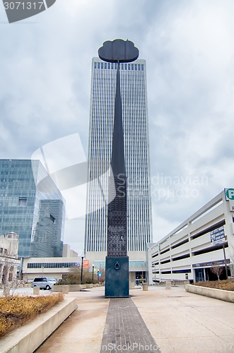 Image of tulsa city skyline around downtown streets