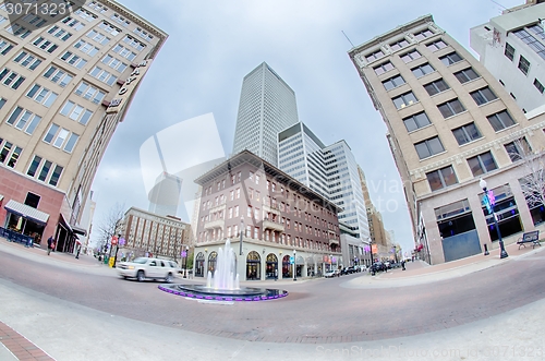 Image of tulsa city skyline around downtown streets