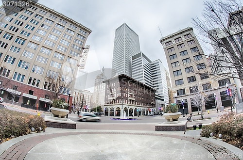 Image of tulsa city skyline around downtown streets