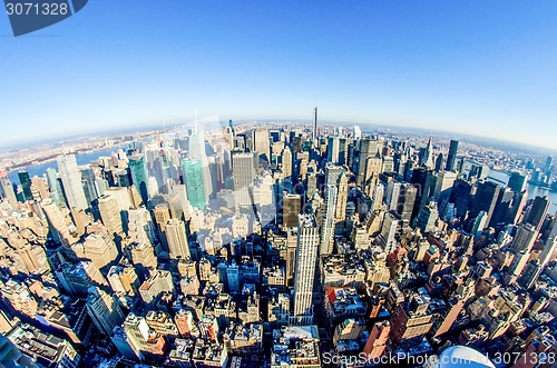 Image of new york city manhattan skyline aerial