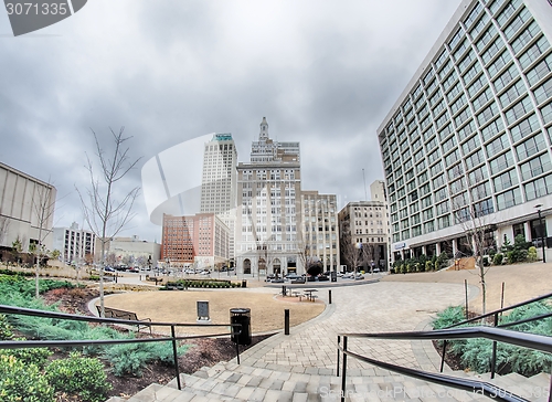 Image of tulsa city skyline around downtown streets