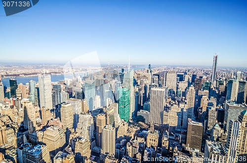 Image of new york city manhattan skyline aerial