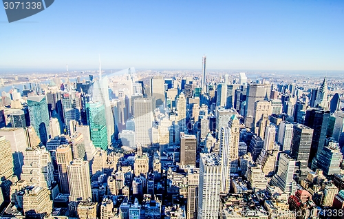 Image of new york city manhattan skyline aerial