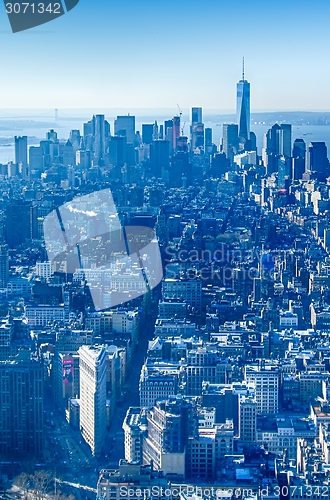 Image of new york city manhattan skyline aerial