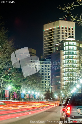 Image of providence rhode island city streets at night