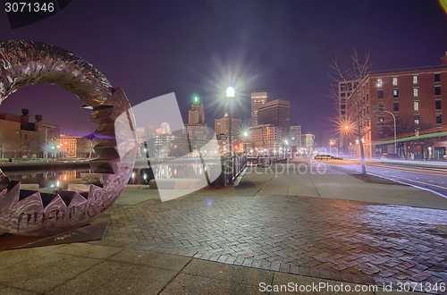 Image of providence Rhode Island from the far side of the waterfront