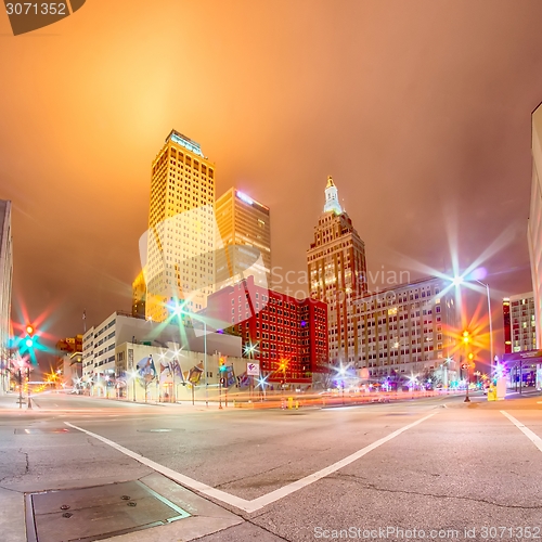 Image of tulsa city skyline around downtown streets