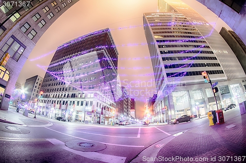 Image of tulsa city skyline around downtown streets