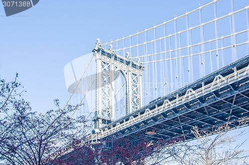 Image of new york city manhattan bridge and skyline