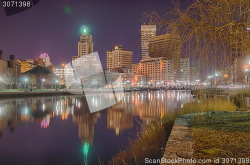 Image of providence Rhode Island from the far side of the waterfront