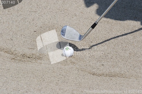 Image of Golf club with golf ball