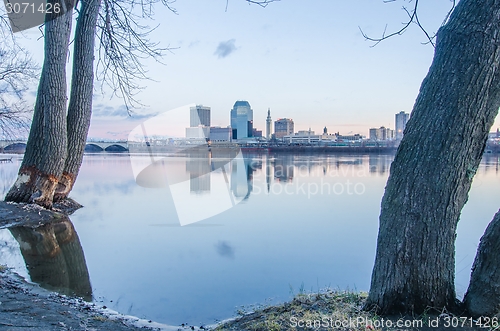 Image of springfield massachusetts city skyline early morning