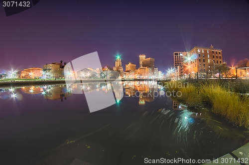 Image of providence Rhode Island from the far side of the waterfront