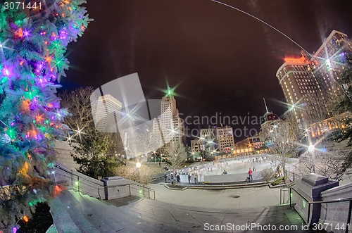 Image of Providence rhode island downtown at night