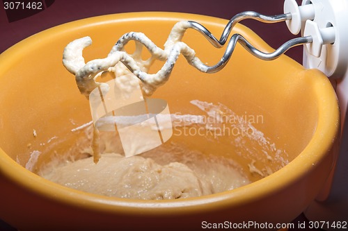 Image of Kneading a dough with a machine 