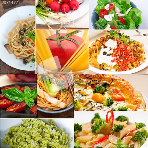 Image of healthy Vegetarian vegan food collage