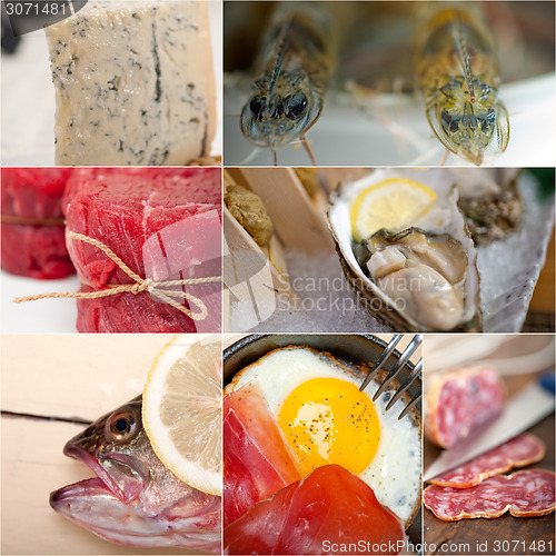 Image of high protein food collection collage