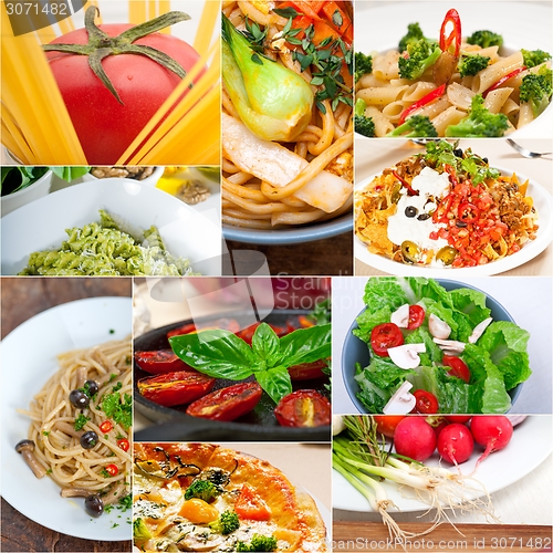 Image of healthy Vegetarian vegan food collage