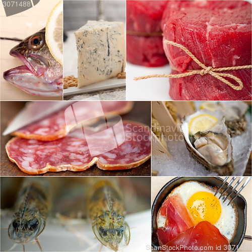 Image of high protein food collection collage