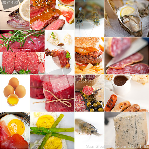 Image of high protein food collection collage